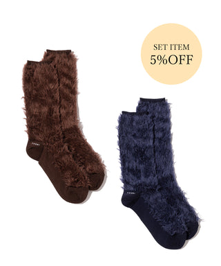 〈SET ITEM〉faux fur brown & navy