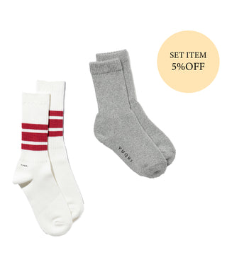 〈MENS SET ITEＭ〉Walky white × red & Puffy grey