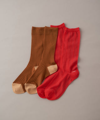 【GIFT SET】〈WOMENS SET〉Polite brown & Grace line red