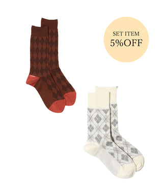 〈SET ITEM〉Diamond brown & Argyle white x grey