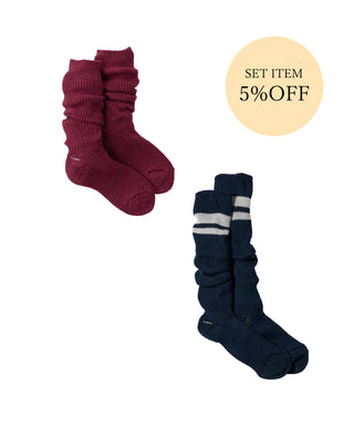 〈SET ITEM〉crispy warm burgundy &  Rich ridge navy x grey