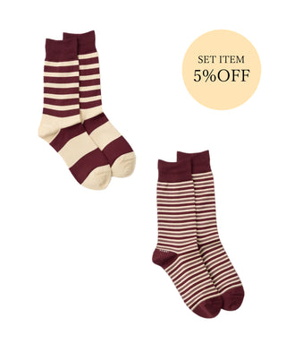 〈SET ITEM〉Fickle burgundy x beige 1 & Fickle burgundy x beige 2【予約販売商品】